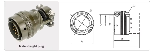 Aluminum Alloy Aviation Plug Connector Circular 10 Pin Plug Connector Small  With Backshell