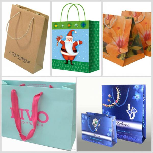 Yellow & Black Color Customized Logo Promotional Paper Bags Glossy Lamination