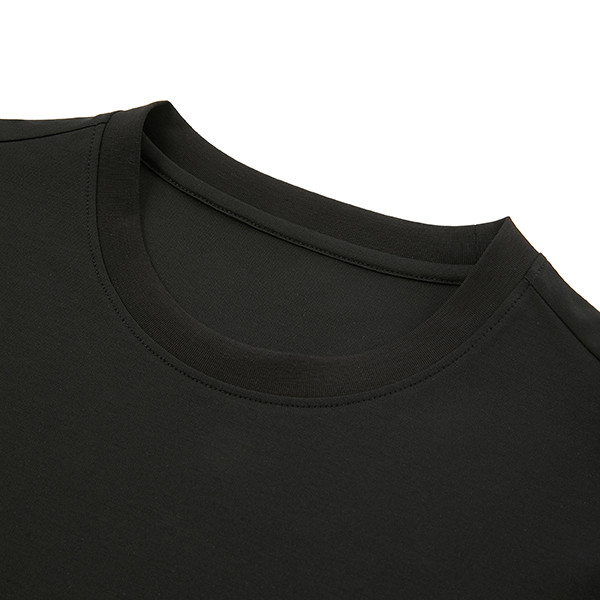 Black White Cotton Custom Men'S T Shirts Plain Embroidered Basic Style