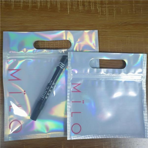 Custom printed colorful zip lock clear plastic bags for cosmetic makeup brush packaging