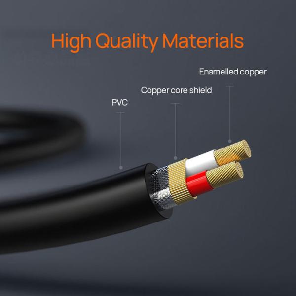 FCC Beveled Stepdown Male To Male Stereo Audio Aux Cable For Cellphone