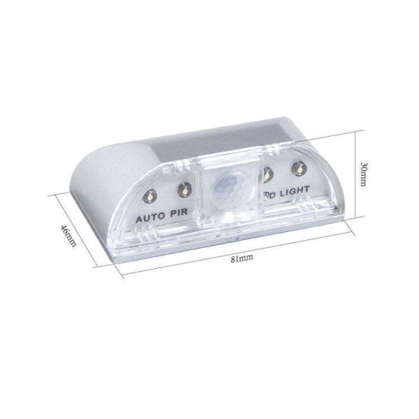 AA Battery Wall Sensor Infrared PIR Night Light Auto 4LED For Key Hole