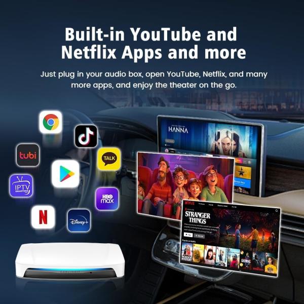 Adaptador inalámbrico Carplay y Android Auto Ai Box Multi Media TBox UHD SDM660 Android 13 8Gb 128Gb Dongle para Netflix