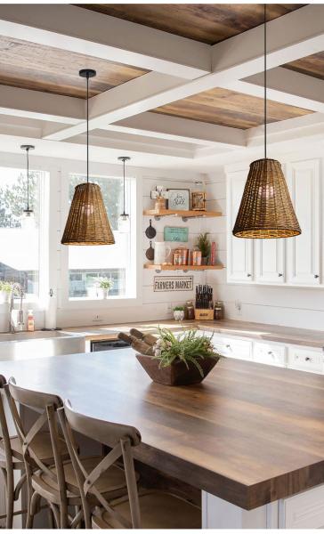 Modern Round Rattan Pendant Light , Rattan Ceiling Light Shade 65lm/W OEM