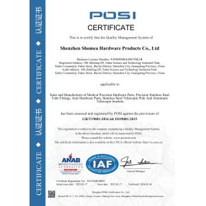 Shenzhen Shomea Hardware Products Co.,Ltd Certifications