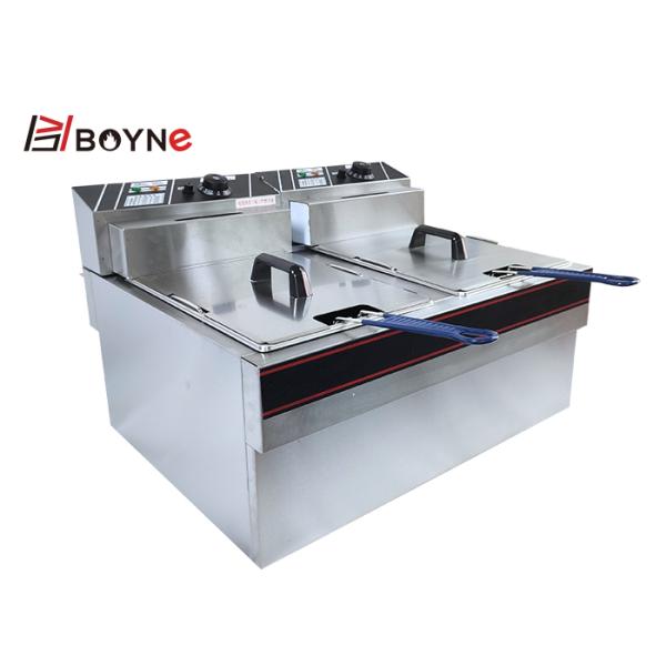 Hotel Commercial Kitchen Cooking Equipment Snack Food Double Tank Desk Top Fryer 22L