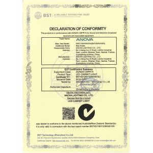 Anova Lighting Co., Ltd. Certifications