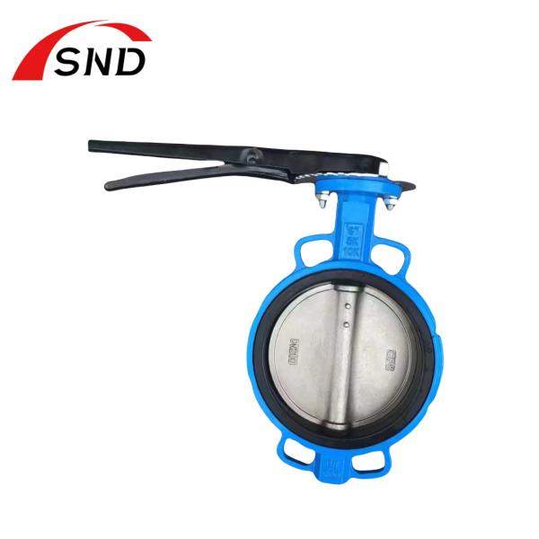 Válvula de mariposa de hierro dúctil para tuberías 150lb-2500lb, tipo oblea