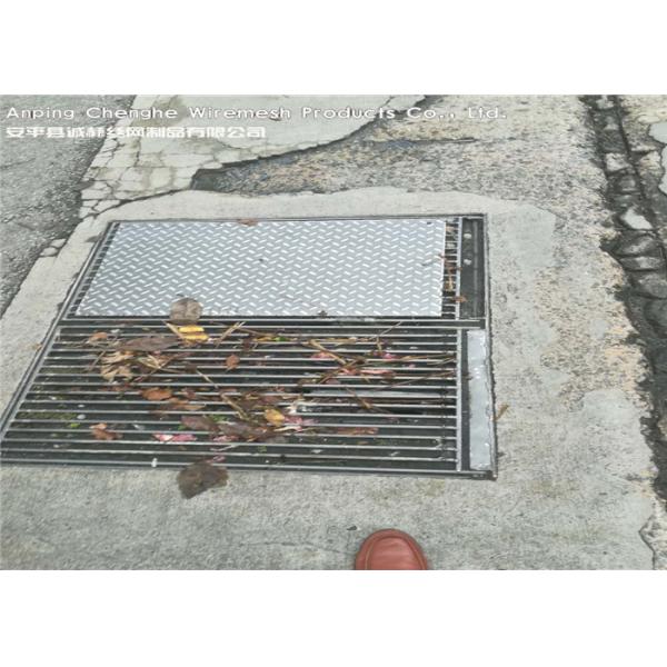 Steel Grid Trench Drain Metal Grate High Bearing Bright Surface Good Ventilation