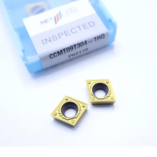 Resistência à fratura Ferramenta de torneamento Cermet Insere boa suavidade da superfície CCMT09T304-1HQ PV2110