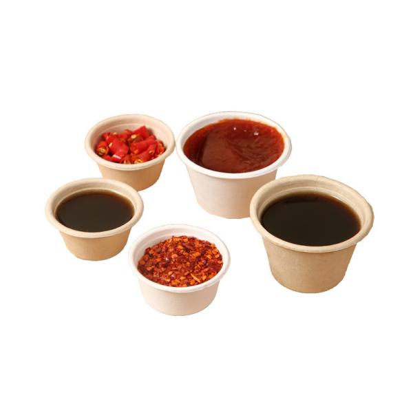Initial Payment 2oz Disposable Sugarcane Pulp Sauce Cup Eco Friendly Sauce Container