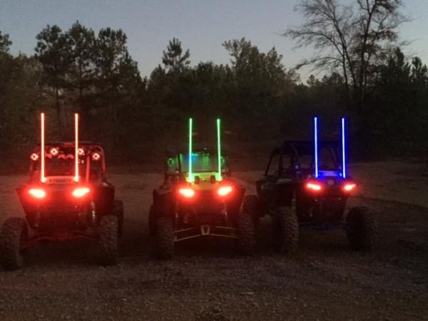 4ft LED Whip Lights Flag  White Colors Wireless Remote Weatherproof Lighted Antenna Whips - Accessories for ATV
