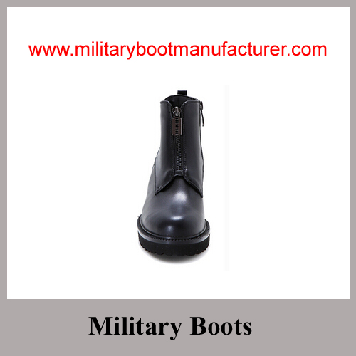 Wholesale China Made Black Full Grain Leather Police Lady Officer Shoes