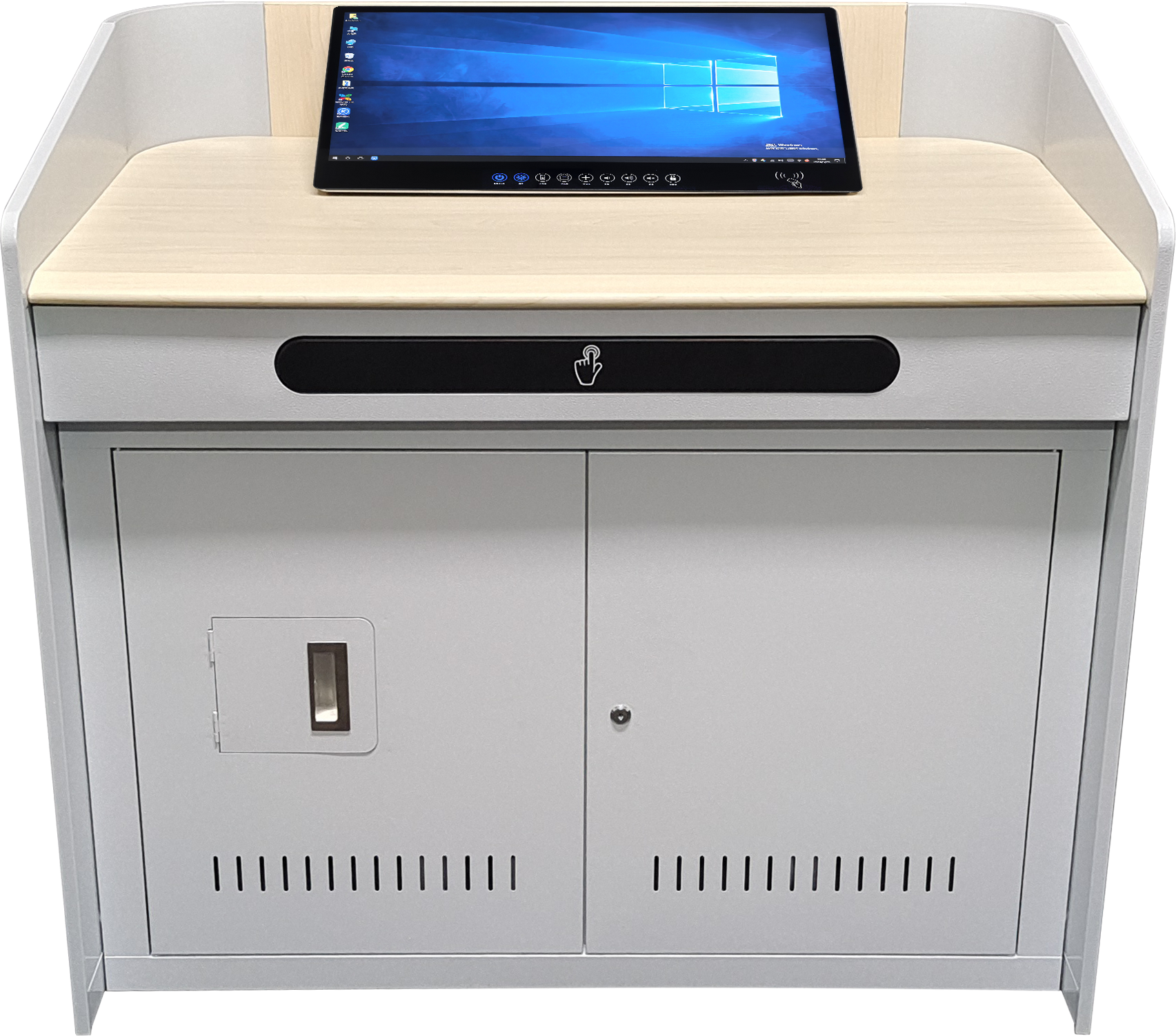 23.8 Inch Digital Podium Touch Table Desk Cabinet For Classroom Teaching Office Meeting