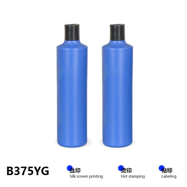 Screen Printing Disc Cap Bottle 375ml HDPE Plastic Shampoo Bottles
