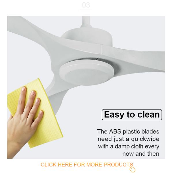 Ventilador de arrefecimento de ar 52 polegadas Ventilador de teto de plástico à prova d'água exterior com 3 lâminas rotativas