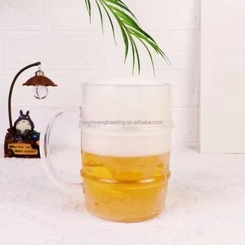 Custom Plastic Beer Steins 24oz 710ml Clear PS Plastic Oktoberfest Mugs With Handle