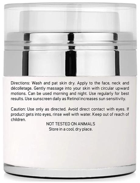 100ml Retinol Moisturizer Cream For Face And Eye Area - With Retinol / Jojoba Oil / Vitamin E