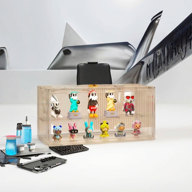 Modern Clear Acrylic Like Toy Display Box Multi-Layer Organizer for Figurines Collectibles Dust-Proof