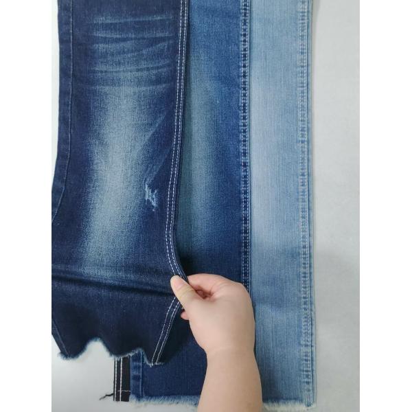 High Stretch Cotton Polyester Rayon DARK INDIGO Denim Fabric 10oz For Lady Jeans Pants