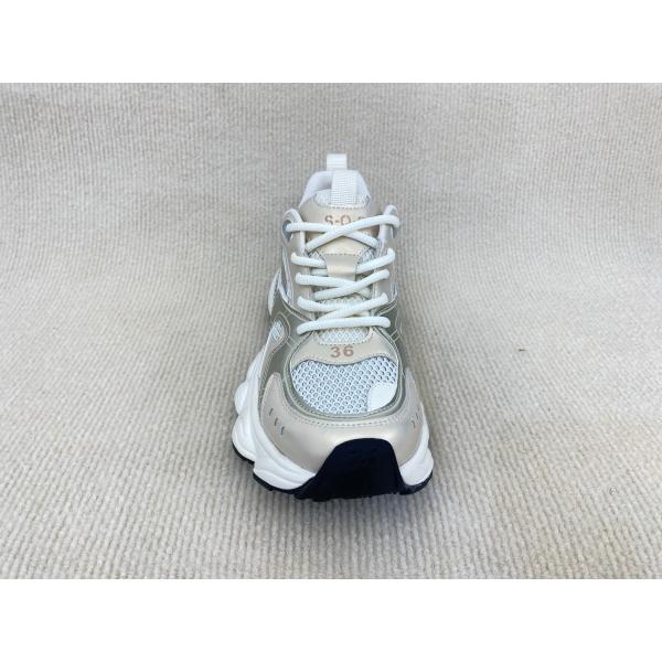 PU Outsole Women Gold Sneakers UK 2.5 - UK 7.5 Size White And Gold Sneakers