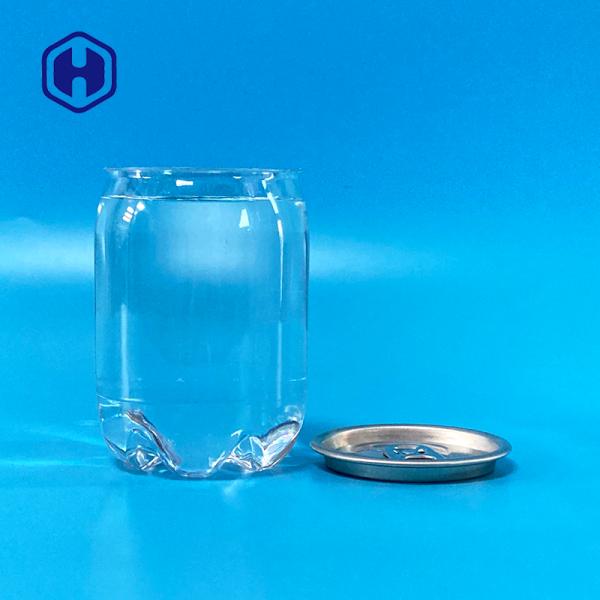 Clear Airtight 230ml Empty Clear Plastic Soda Can With Lids