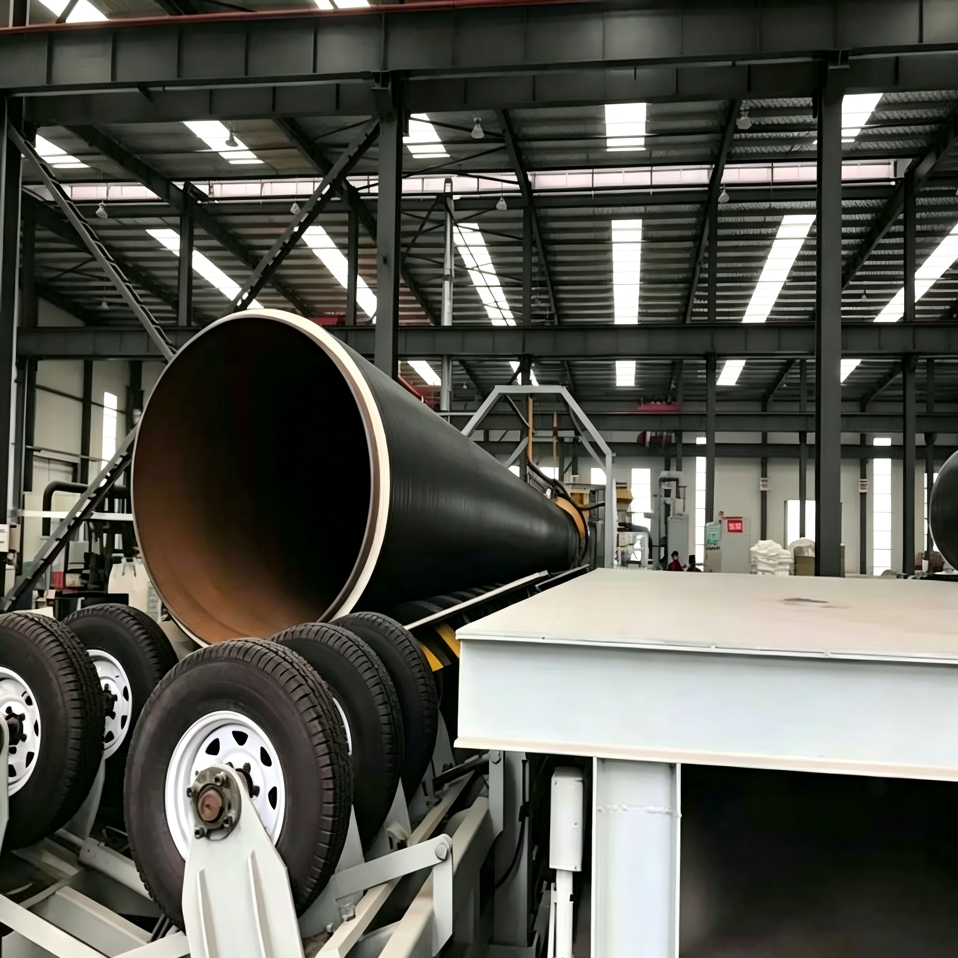 Continuous PUR Spray PE Wrapping Pre-Insulated Pipe Production Line for District Heating