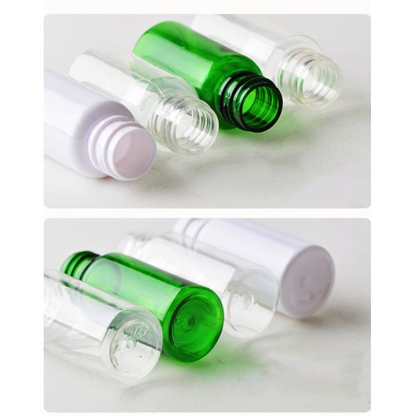 Empty Round Flat Shape Plastic Cosmetic Bottles PET PP Material For Personal Care Products