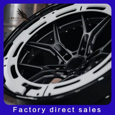 Customized 2 Piece Super Deep Concave Brushed Bronze Polished Lip Forged Wheels