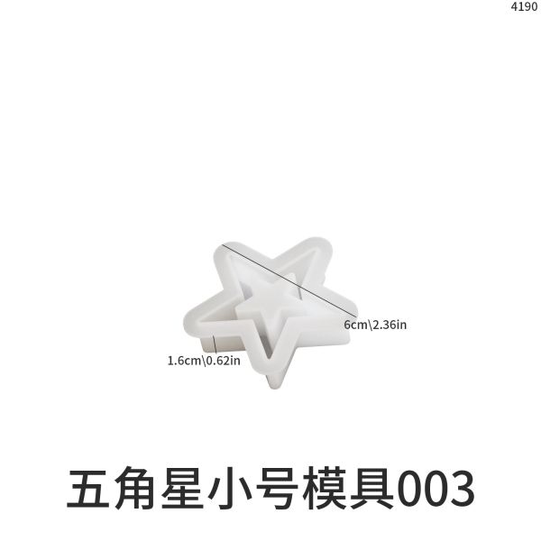 DIY dropper mold hollow out large, medium, small five pointed star Christmas tree decoration pendant table silicone mold