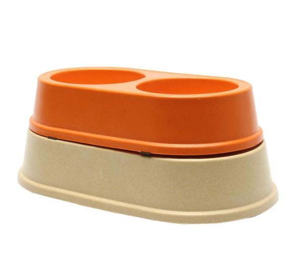 Round Biodegradable Dog Cage Water Bowl Bamboo Non Slip Eco Friendly Easy To Clean