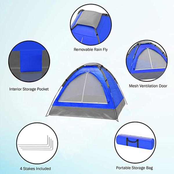 198cm X 147cm Dual Layer Outdoor Event Tent Lightweight 2 Person Backpacking Tent