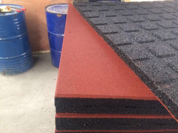 SBR Rubber Square Mats Red Outdoor Safety Flooring For Playgrounds