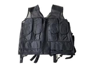 Polyester Black Security Tactical Vest With Zippers And Buttons