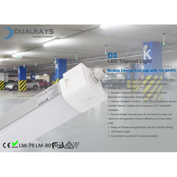 Multiple Linkable with Double Wiring LED triproof light with Emergency LED Retrofit 5W or 10W at 3 Hours