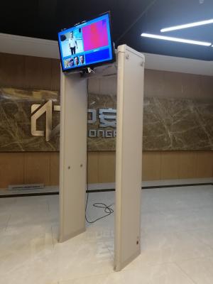 caminhada térmica da detecção da temperatura da cara de 32inch LCD através da porta da detecção do metal