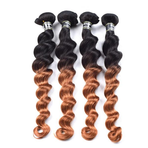 Pre-colored Ombre Human Hair Weave Loose Wave 1b/30 Peruvian Ombre Hair Extensions
