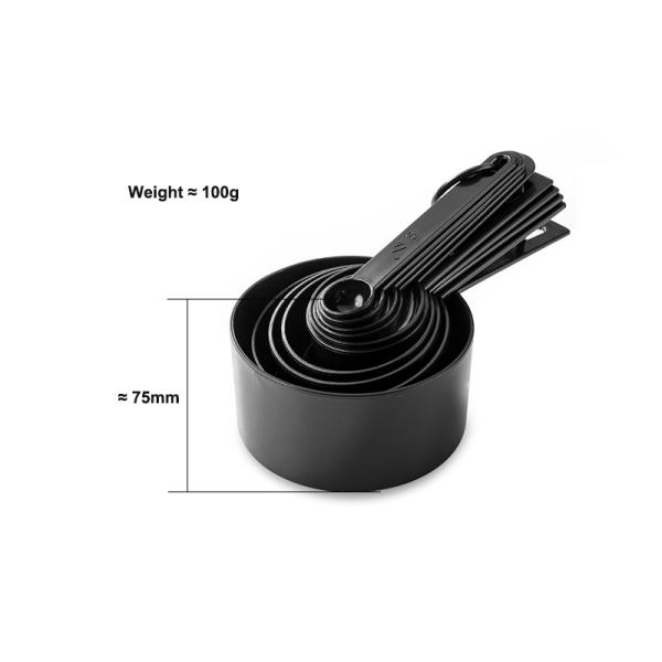MEASURING TOOLS Professional Plastic Measuring Cups with Coffee Spoon Set of 5 100g