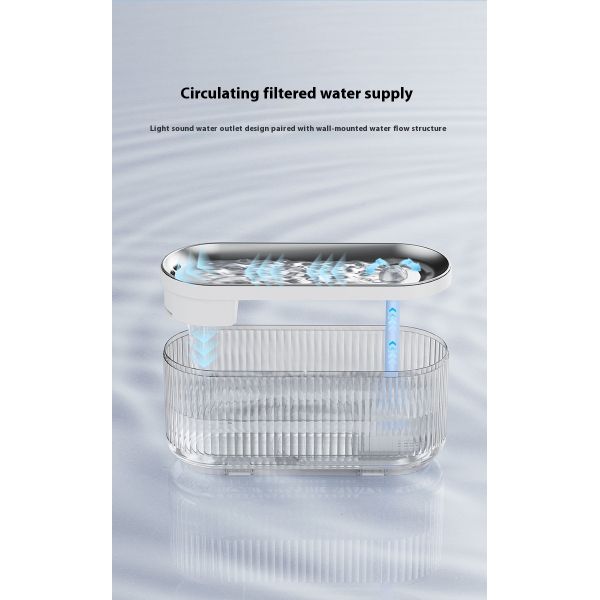Style Smart 3-Liter Wireless Automatic Cat Water Dispenser Eco-Friendly Plastic PC Power Charging Anti-Dry Burning for Dogs