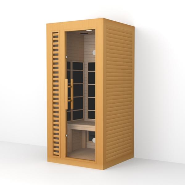 Single Person Hemlock Wood Far Infrared Sauna Room With Oxygen Ionizer