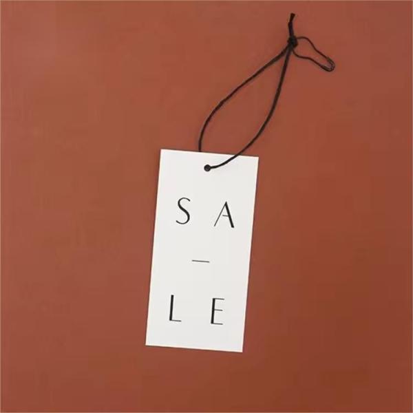 Gifts String Custom Clothing Labels Black Paper Price Tags Hang Tags For Clothing