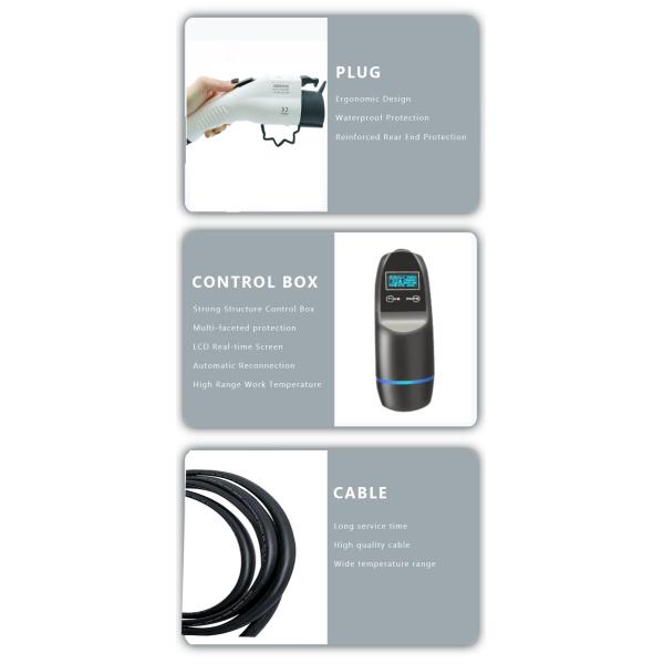 тип 1 J1772 зарядной станции EVSE заряжателя AC EV уровня 2 режима 16A 32A быстрый портативный