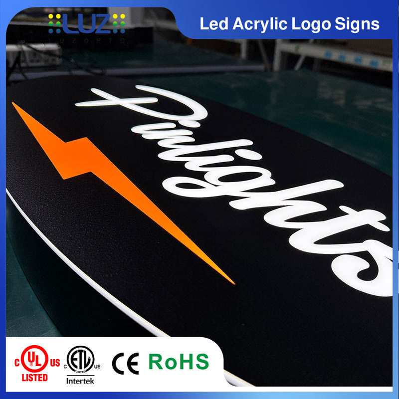 Custom Oval Acrylic LED Lightbox Sign Front-Lit Wall Mounted Display
