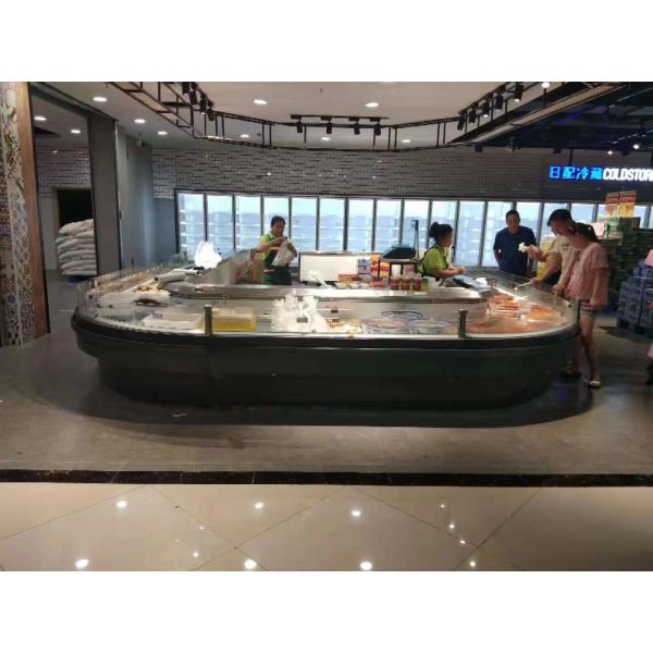 Escaparate refrigerado grande de la carne fresca del refrigerador de la exhibición de la tienda de delicatessen de la área de presentación