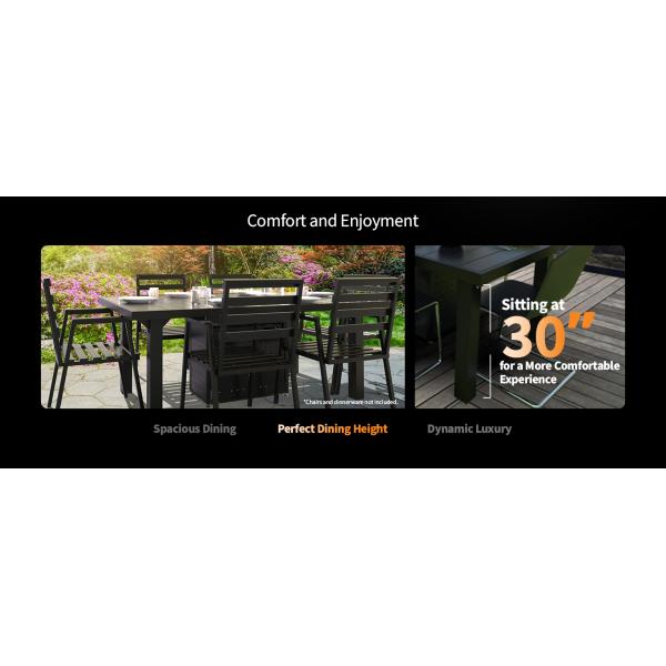 Rectangular Dining Smokeless Fire Table Propane Gas Fire Pit Table for Patio Garden