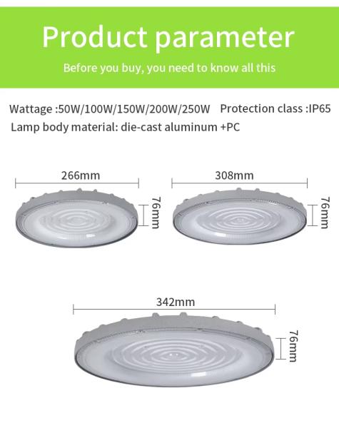 High Brightness UFO Factory Lights, High Bay Lighting for Factories, Warehouses, and Gymnasiums