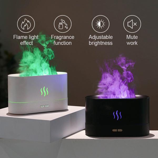 Última Venda Quente Luftbefeuchter 180Ml Aroma Colorido RGB LED Diffuser 3d Humidificador de Chama de Óleo Ultrassônico Flame Aroma Diffuser