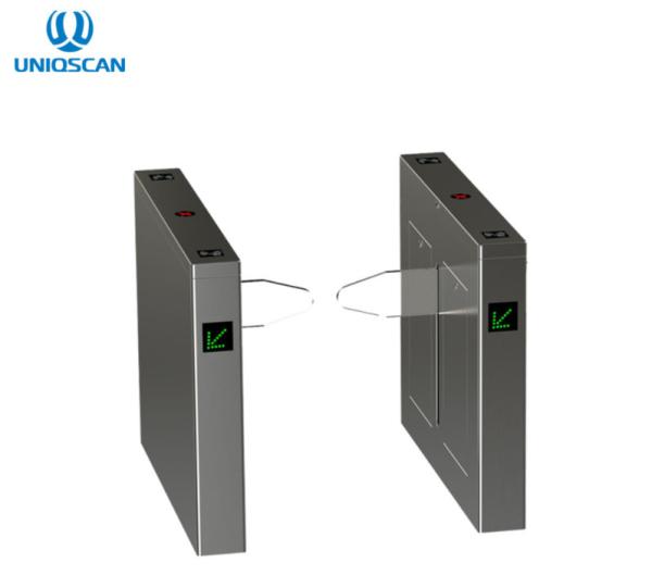 Double Leaf Electric Baffle Swing Barrier Turnstile With RFID Reader