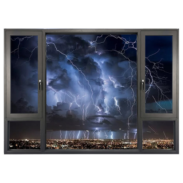 Apartment Outdoor Aluminium Casement Windows Water Tightness Sound Insulation