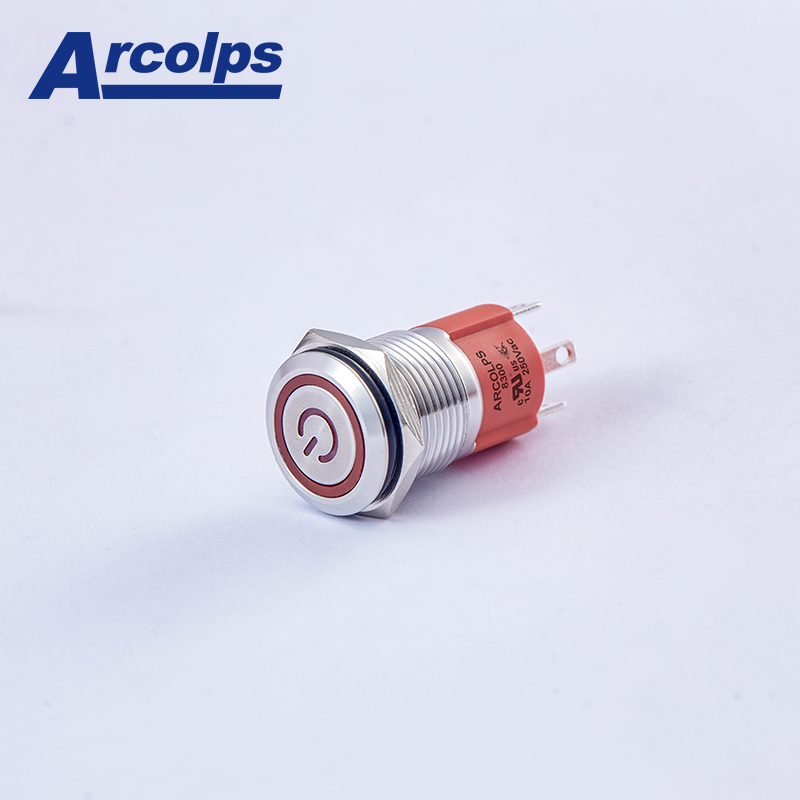 10A 250V IP66 Protected Stainless Steel Metal Push Button Switch for Industrial Control